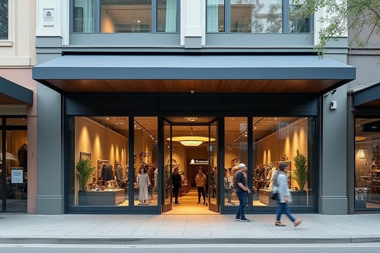 Exterior of Trail & Summit Outfitters storefront on Spencer Street